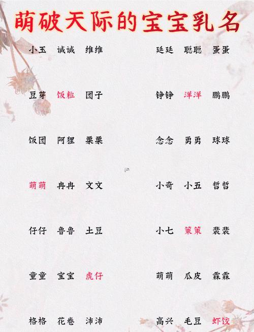 牛年寶寶小名洋氣