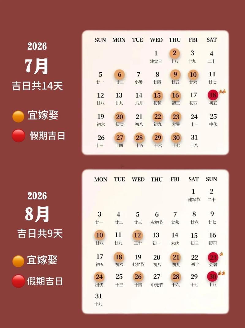2026年4月宜嫁娶的日子有哪些